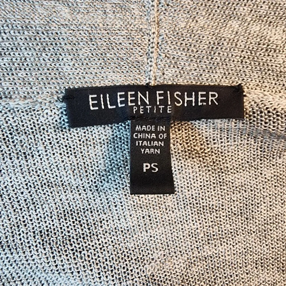 Eileen Fisher Cardigan Sweater Long Sleeve Heather Gray Sz Small Minimalist